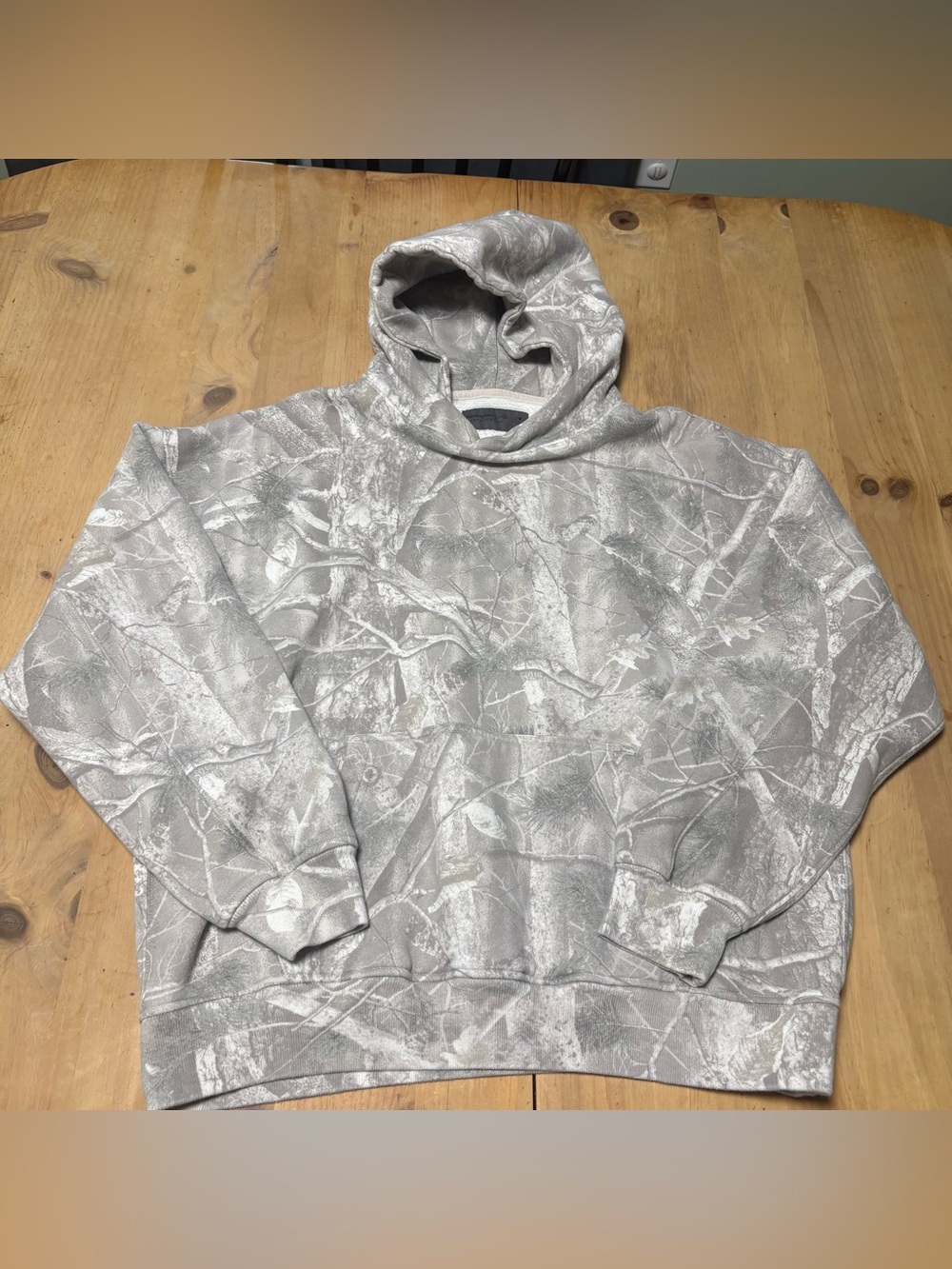 Abercrombie & Fitch Men's Light Grey Camo Hoodie